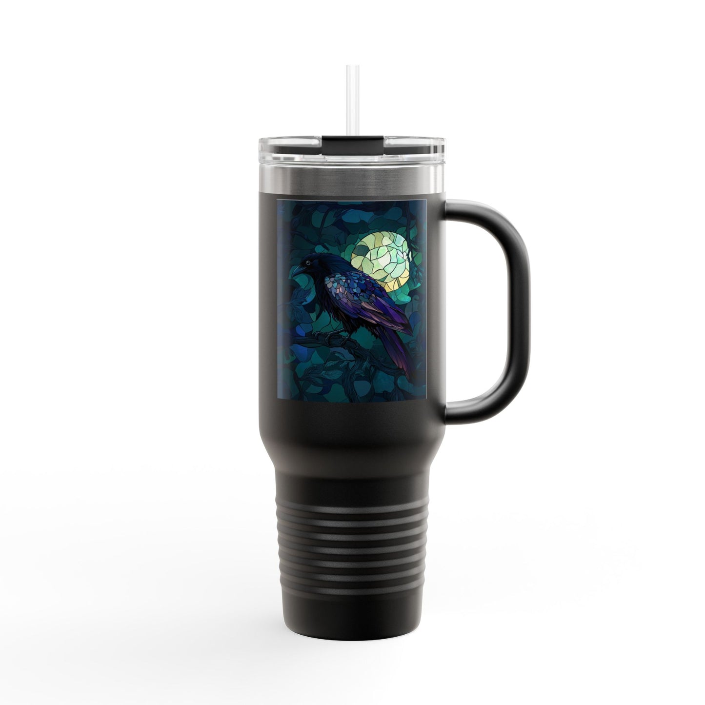 Stained Glass Raven Art 40oz Tumbler
