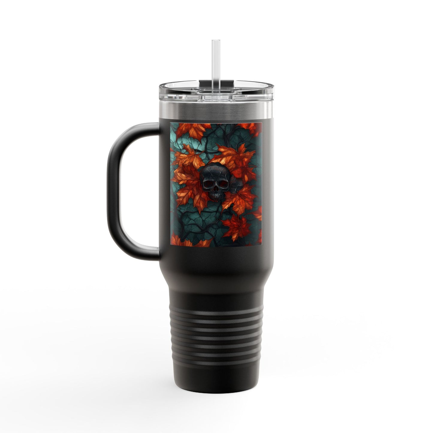 Fall Leaves and Skull 40oz Tumbler