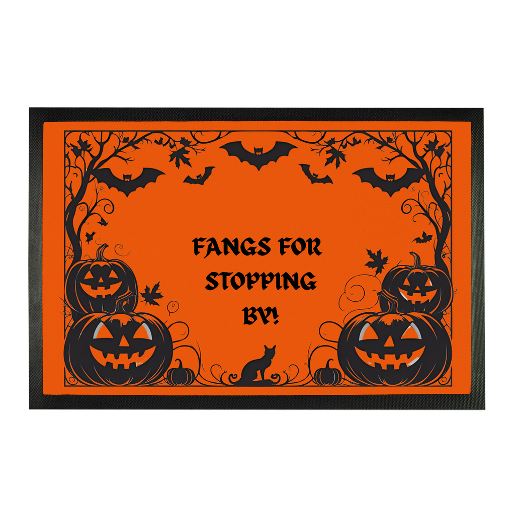 doormat Fangs for Stopping By! Doormat
