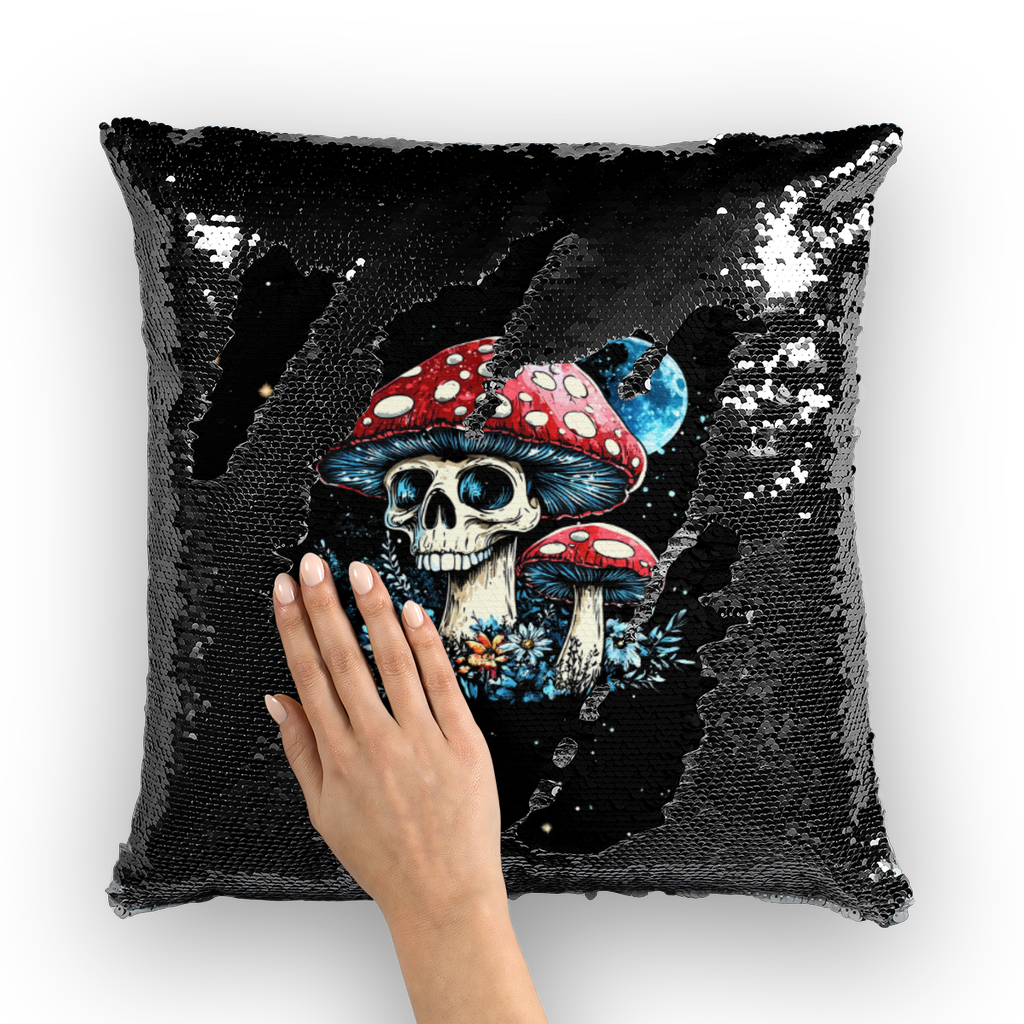 Cosmic Shrooms Sequin Cushion Cover