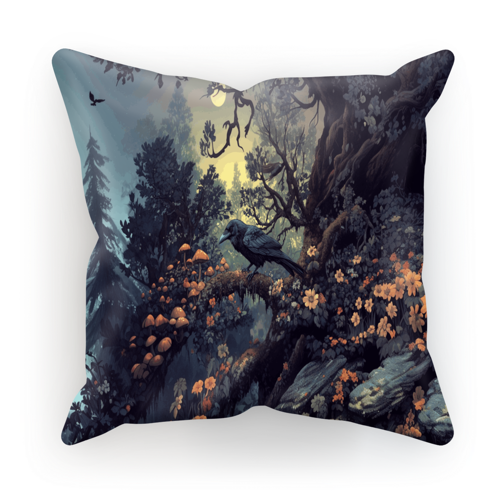 Raven in the Witchwood Cushion Cover