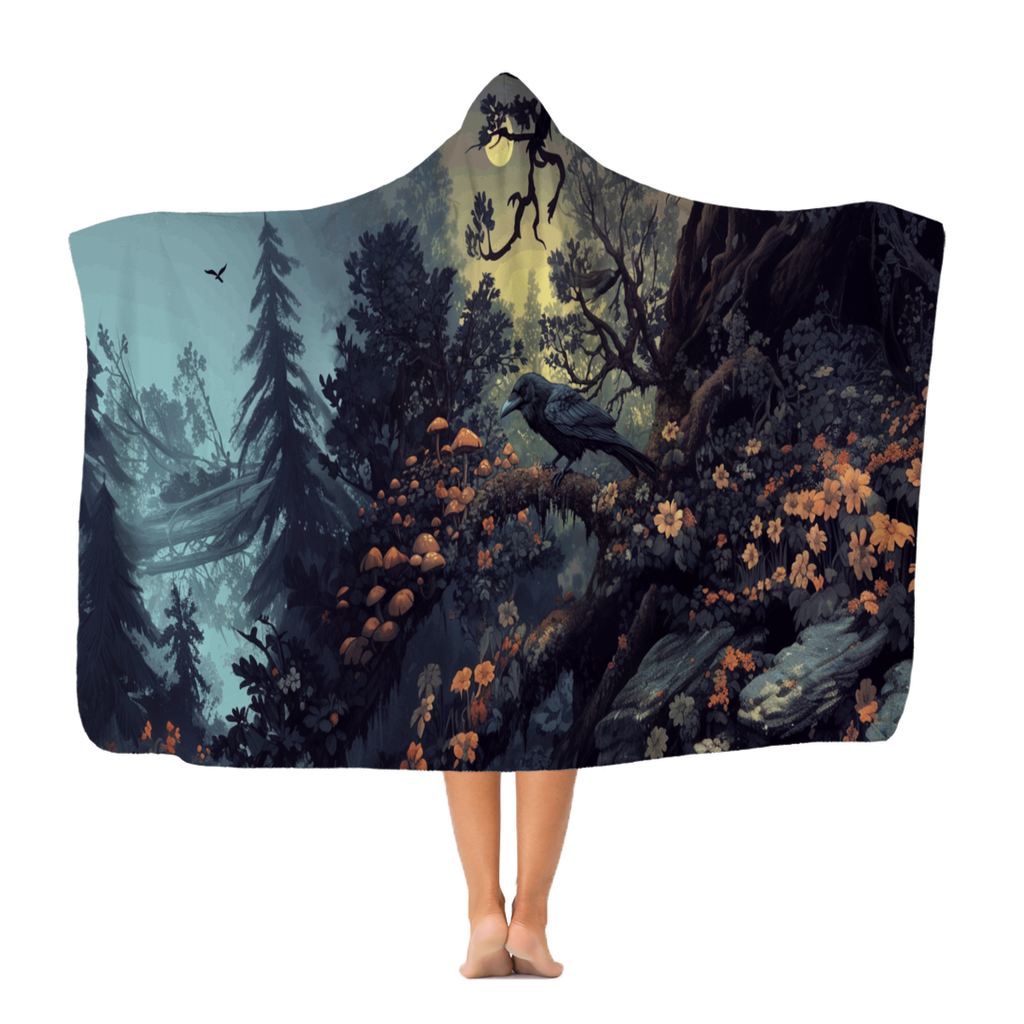 Raven in the Witchwood Raven in the Witchwood Hooded Blanket