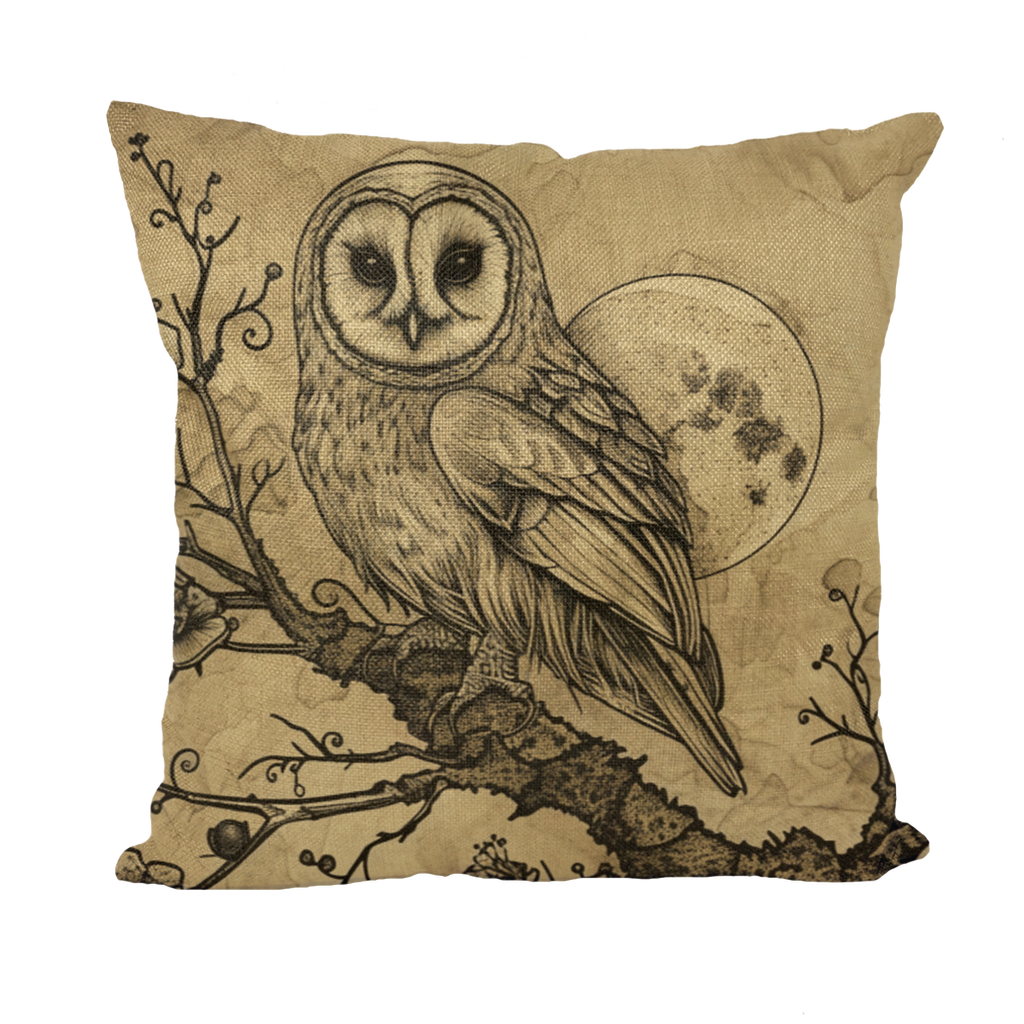 Moonbound Owl Throw Pillows