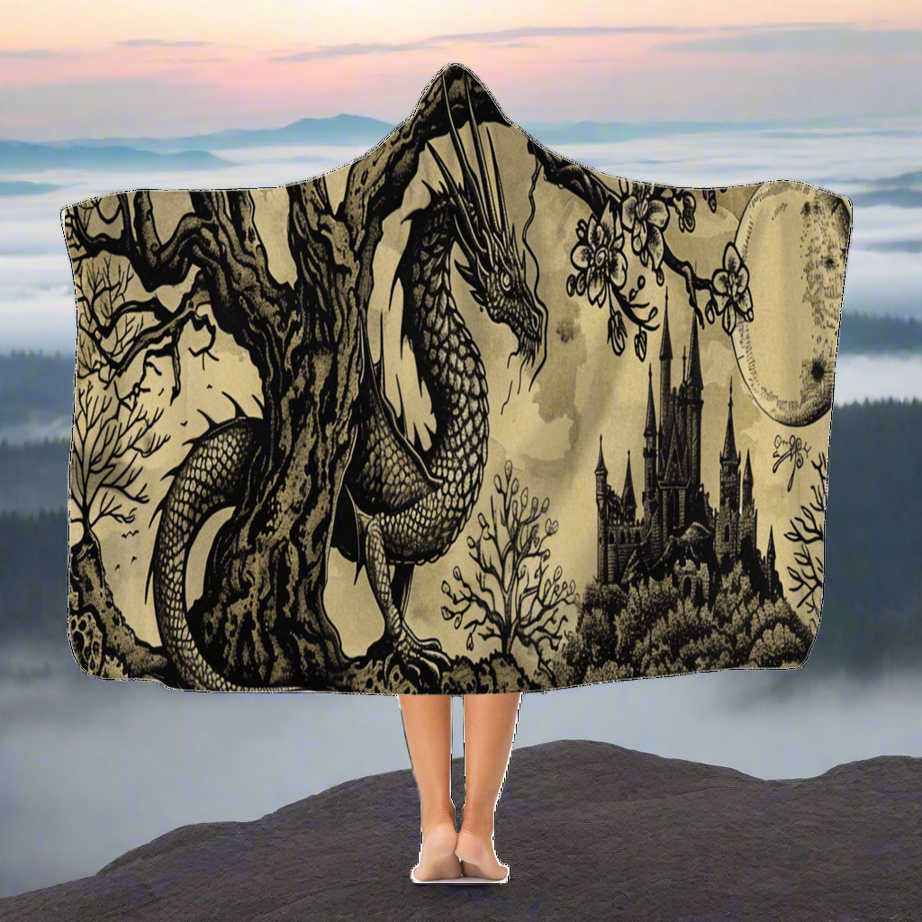 Moonbound Dragon Hooded Blanket