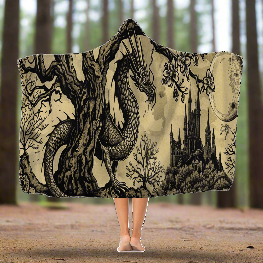 Moonbound Dragon Hooded Blanket