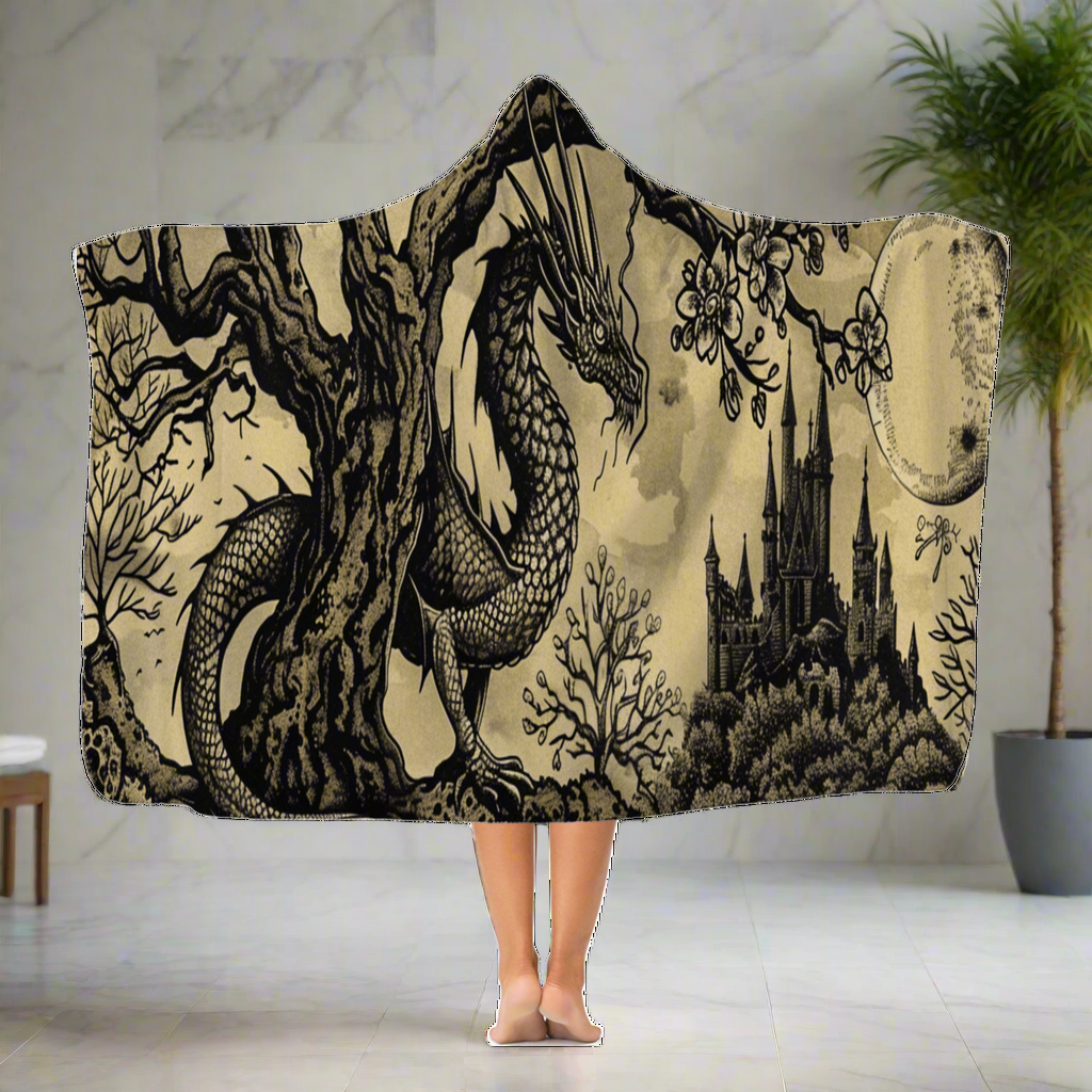 Moonbound Dragon Hooded Blanket