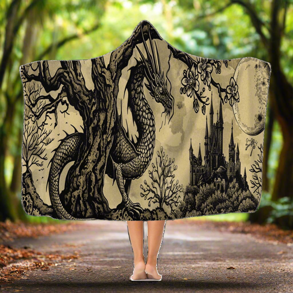 Moonbound Dragon Hooded Blanket