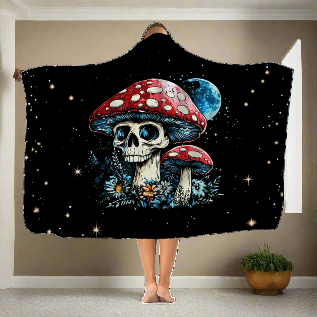 Cosmic Shrooms Classic Adult Hooded Blanket
