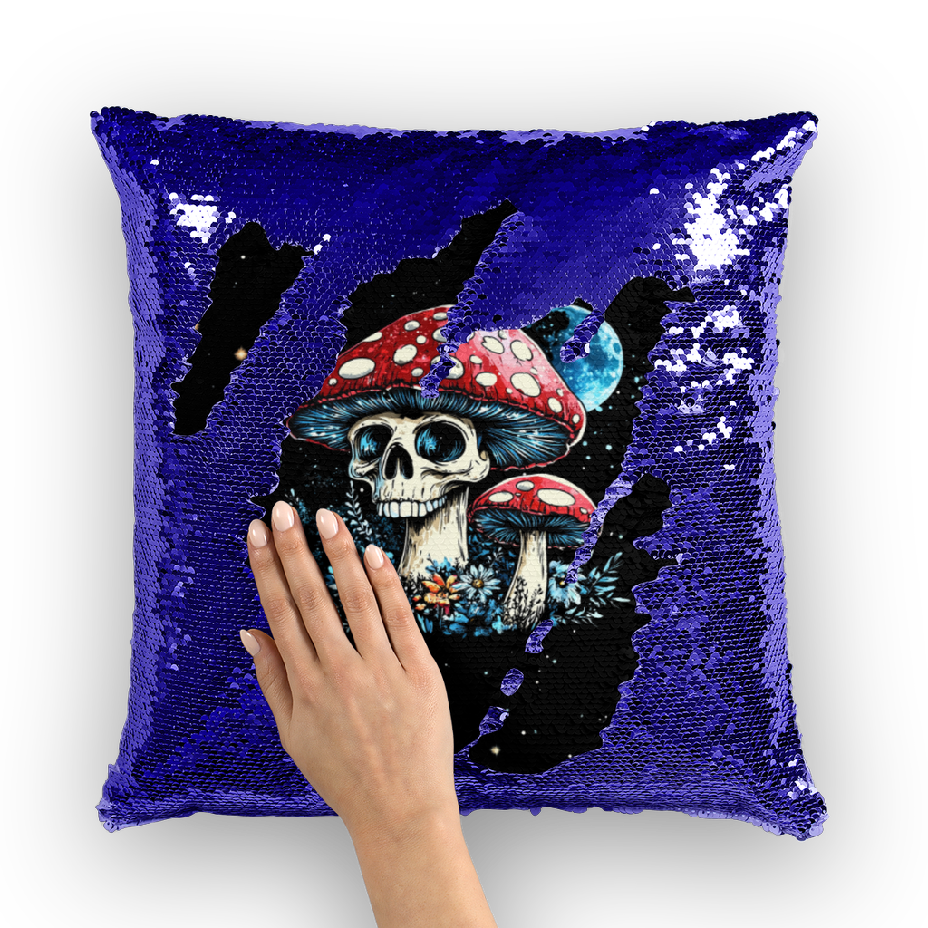 Cosmic Shrooms Sequin Cushion Cover