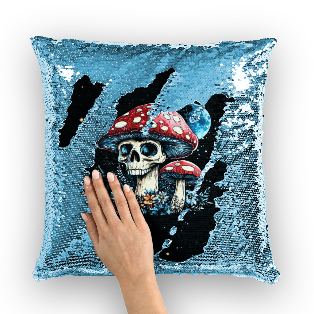 Cosmic Shrooms Sequin Cushion Cover