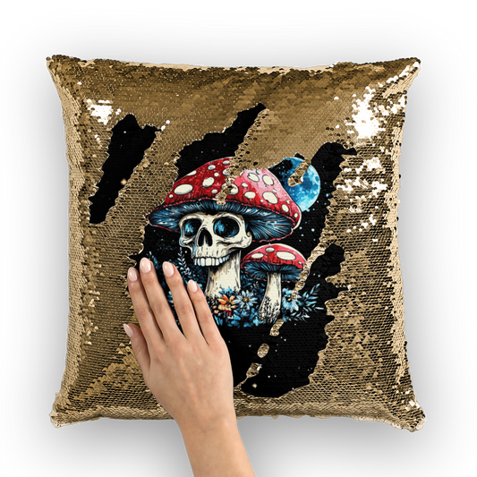 Cosmic Shrooms Sequin Cushion Cover
