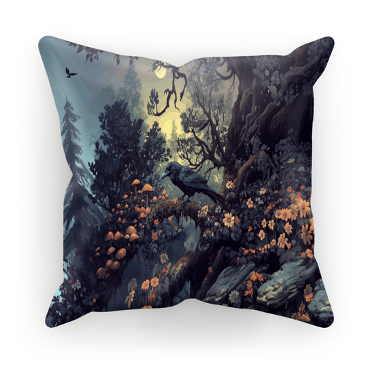 Raven in the Witchwood Cushion Cover