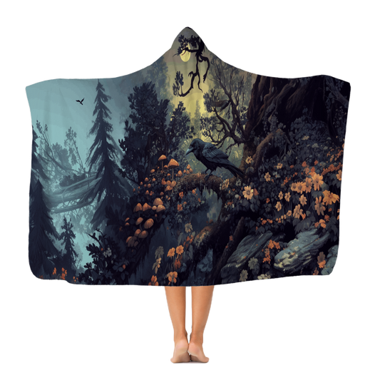 Raven in the Witchwood Raven in the Witchwood Hooded Blanket