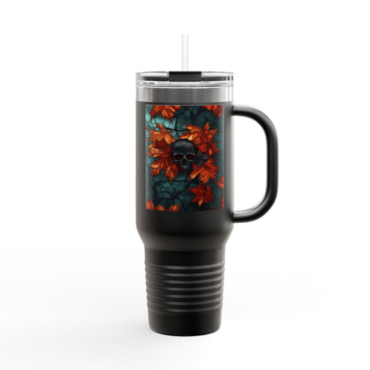 Fall Leaves and Skull 40oz Tumbler