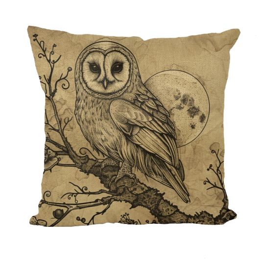 Moonbound Owl Throw Pillows